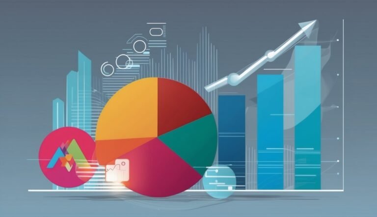 Colorful charts and graphs illustrating business and financial data