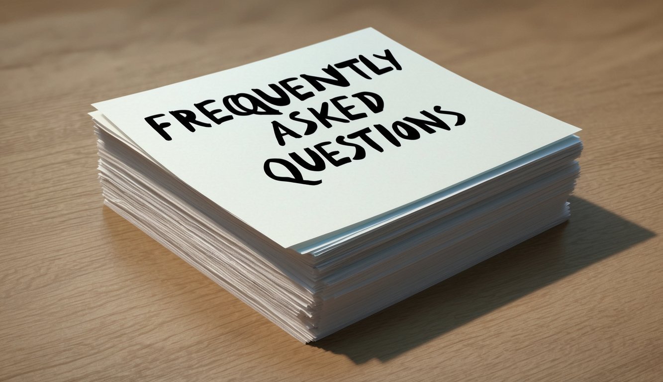 A stack of paper with "Frequently Asked Questions" written on top