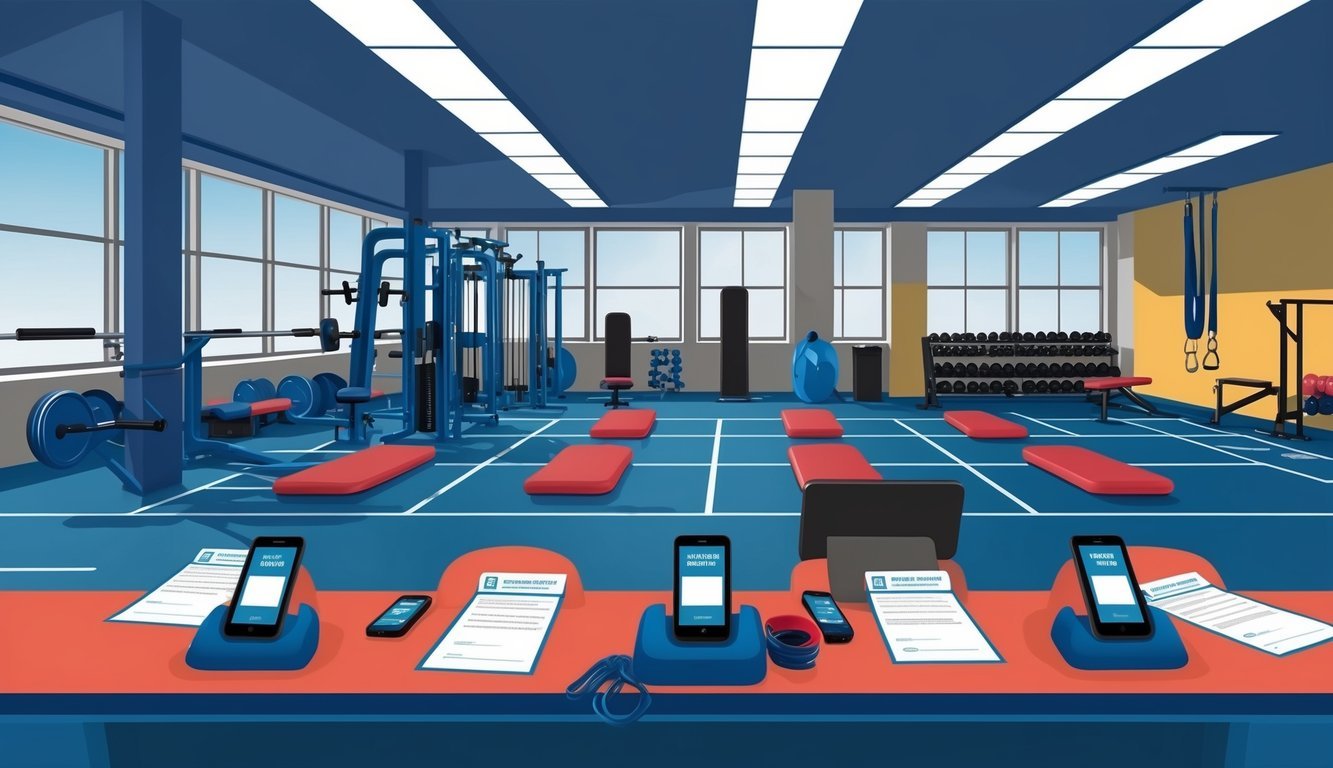 A gym with modern technology and digital devices for signing waivers