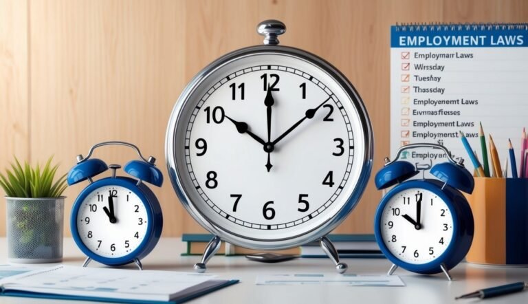 Three clocks, a calendar, and a plant on a desk
