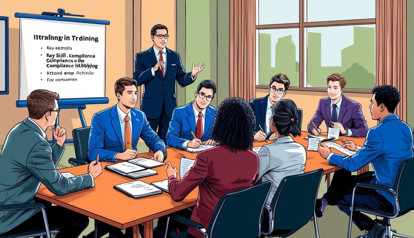 A group of interns attend a training session, focusing on key skills and compliance for lobbying.</p><p>The instructor leads a discussion while interns take notes and participate in group activities