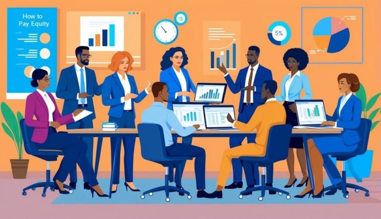 Business team meeting around a table with charts and laptops