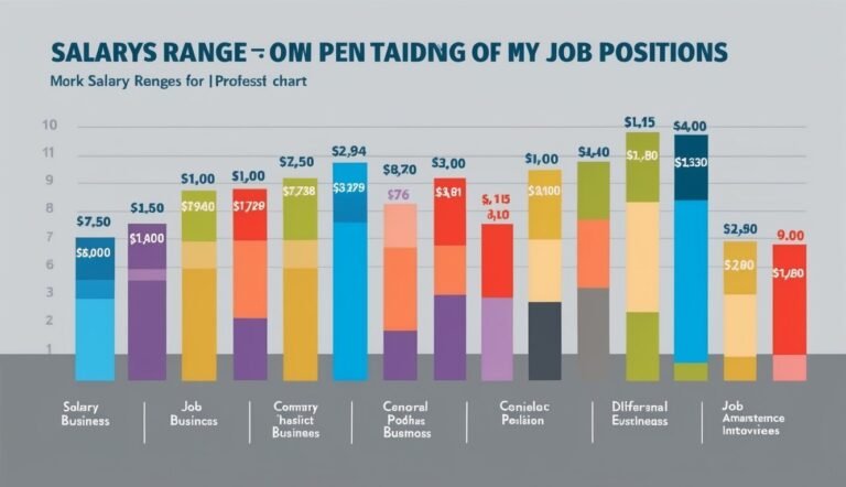 Bar graph comparing salary ranges for various job positions